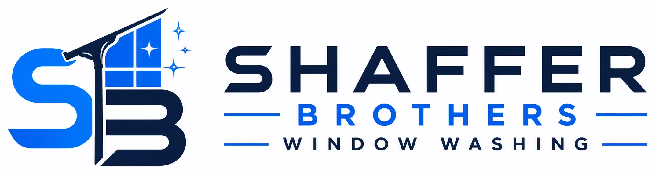 Shaffer Brothers Window Washing blue logo on a white background